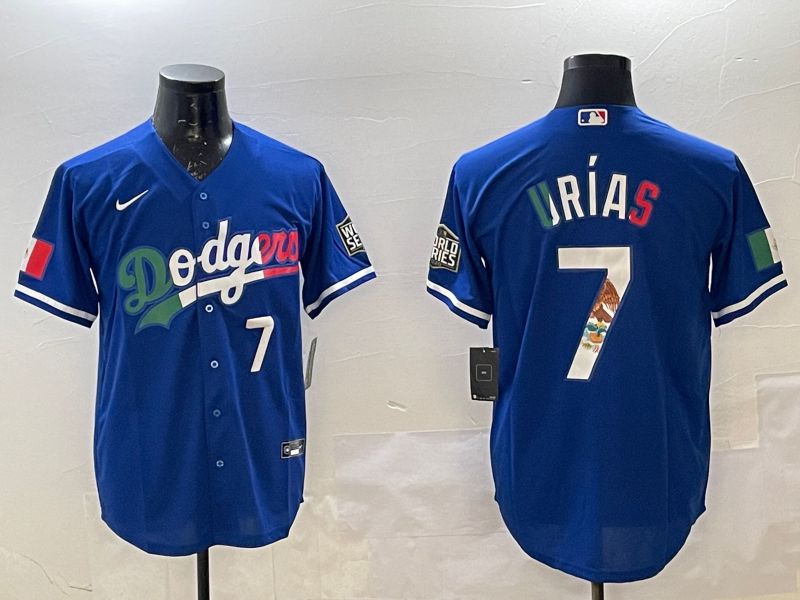 Men Los Angeles Dodgers #7 Urias Blue Fashion 2025 Nike MLB Jersey style 7->los angeles dodgers->MLB Jersey